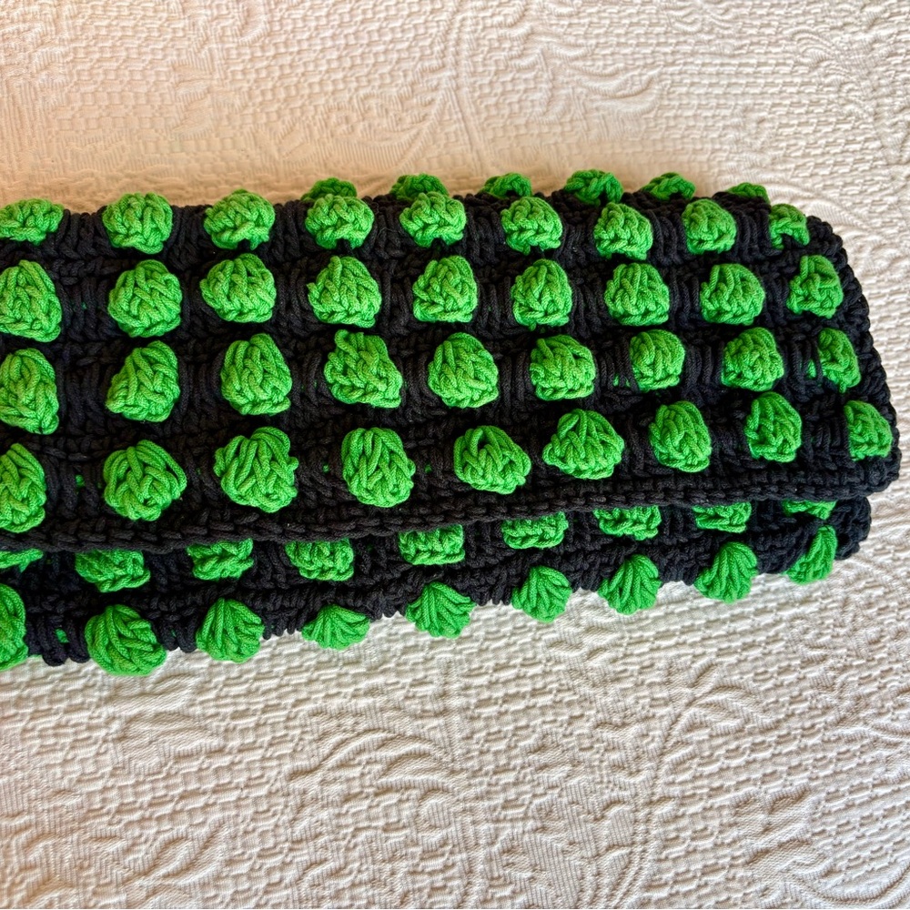 Clare V Claudette Black and Green Crochet Clutch - Picture 7 of 9